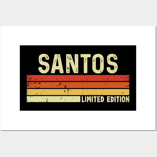 Santos First Name Vintage Retro Gift For Santos Wall Art by CoolDesignsDz